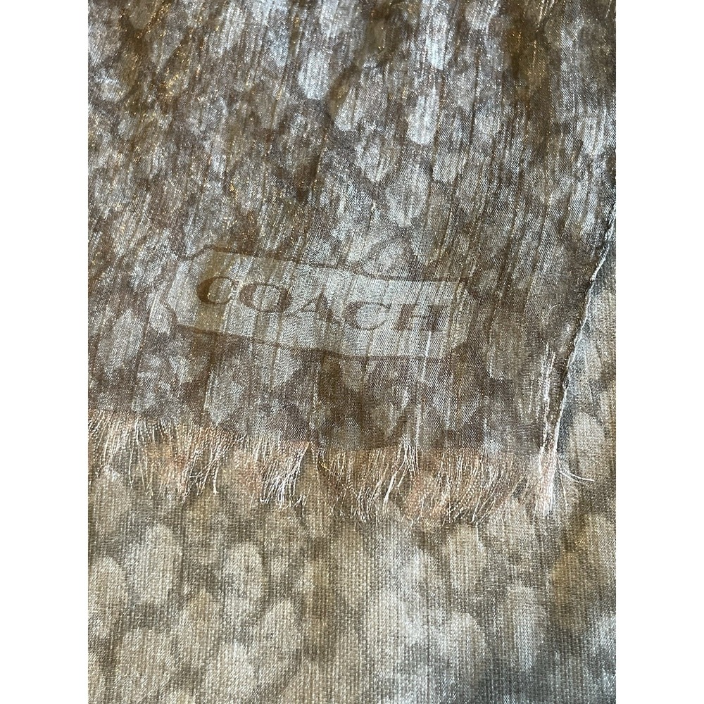 Coach Silk Snakeskin Print Sheer Pashmina Fringe Scarf Gray And Pink Designer